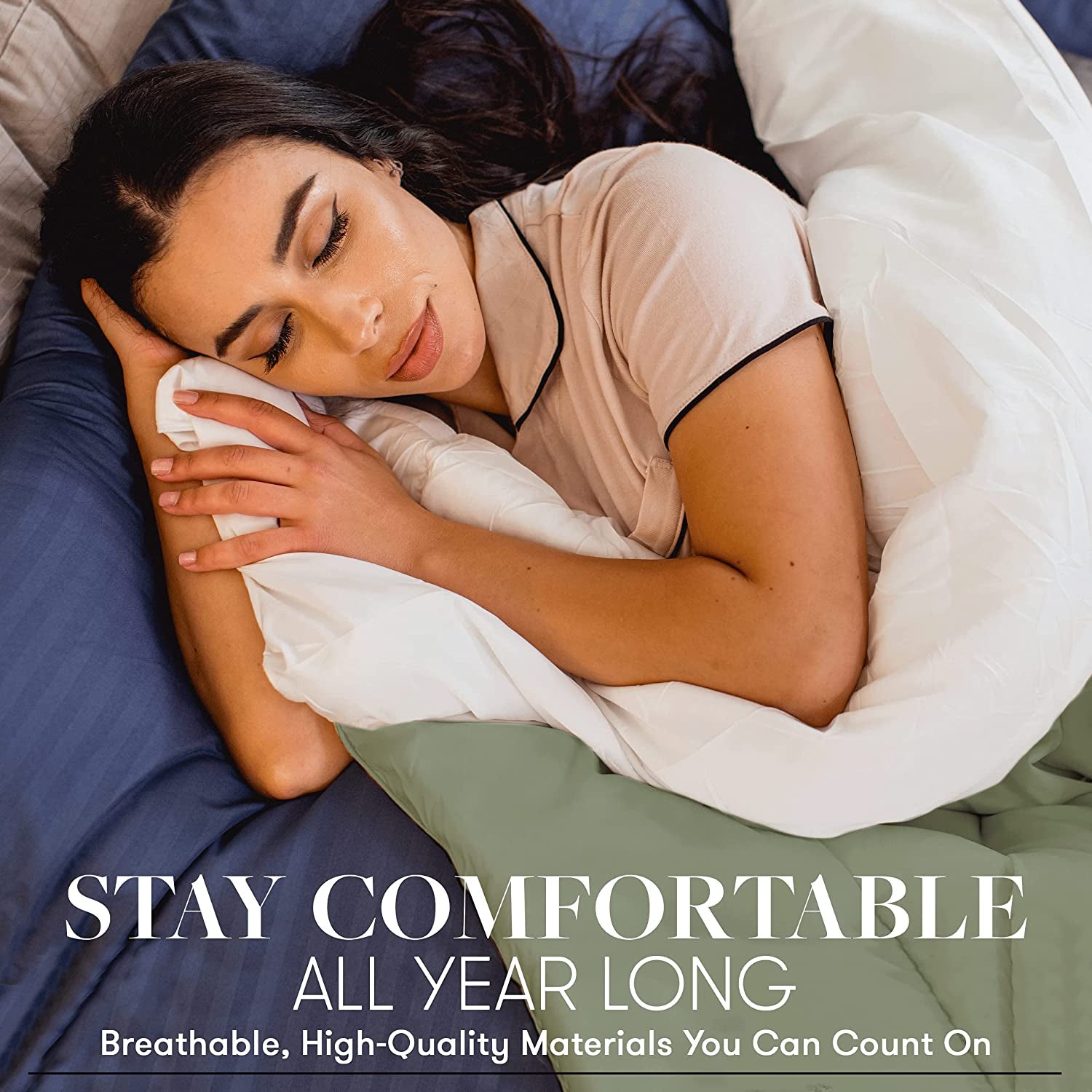 Beckham Hotel Collection Goose down Alternative Reversible Comforter - All Season - Premium Quality Luxury Hypoallergenic Comforter - Full/Queen - Grey/Black