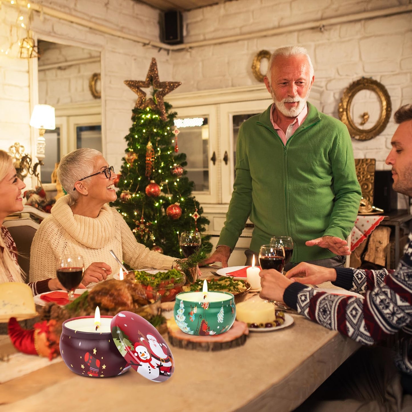Christmas Candle Set, 8 Pack Christmas Scented Candles Gift Set, Bulk Stocking Stuffers for Coworkers Adults Women, Small Aromatherapy Candles Gift Baskets for Birthday Decoration Holiday