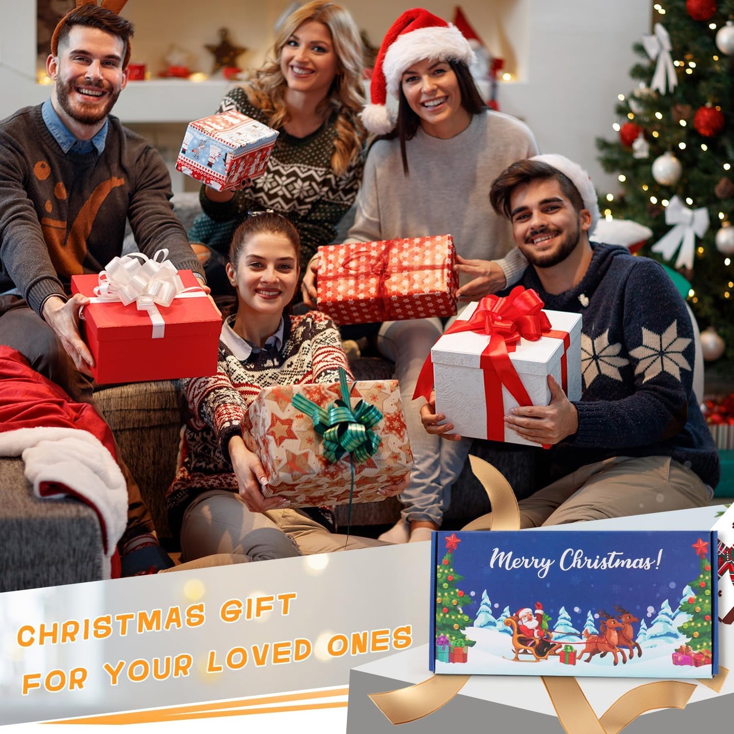 Christmas Candle Set, 8 Pack Christmas Scented Candles Gift Set, Bulk Stocking Stuffers for Coworkers Adults Women, Small Aromatherapy Candles Gift Baskets for Birthday Decoration Holiday